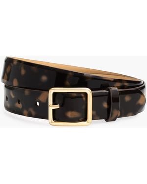 Talbots Patent Leather Tortoise Belt - Black