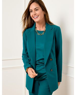 Talbots City Twill Open Front Blazer - Blue