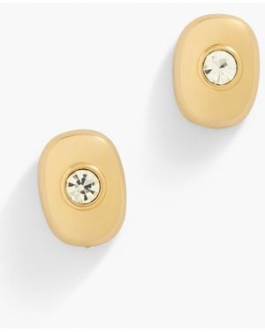 Talbots Modern Faceted Stone Stud Earrings - Metallic