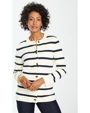 Talbots Clean Stripe Knit Blazer - White