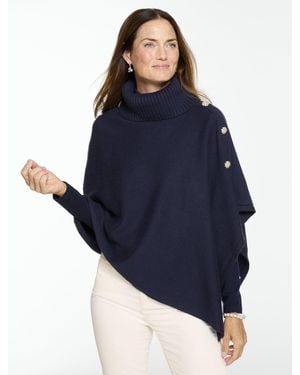 Talbots Cowl-neck Poncho - Blue