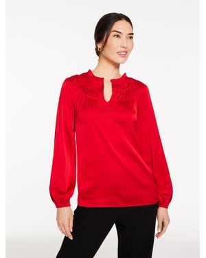Talbots Soft Satin Charmeuse Shirred Top