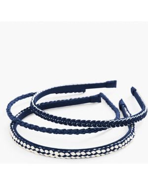 Talbots Skinny Headband Set Of 3 - Blue