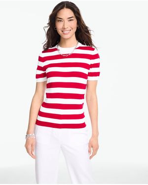Talbots Short Sleeve Crewneck Jumper - Red