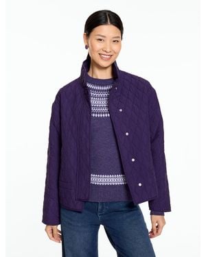 Talbots Quilted Mockneck Jacket - Blue