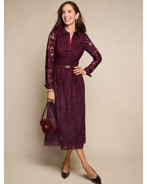 Talbots Eyelet Midi Shirtdress - Purple