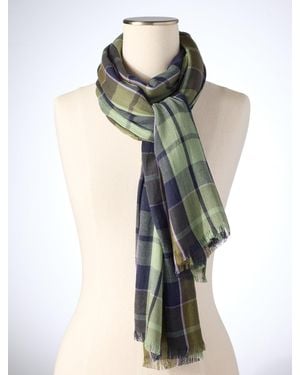 Talbots Hunting Plaid Oblong Scarf - Green