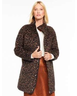 Talbots Tonal Animal Jacquard Jacket - Brown