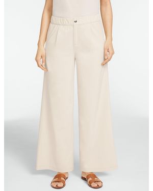 Talbots Lightweight Woven Stretch Wide Leg Pull-on Trousers - Natural