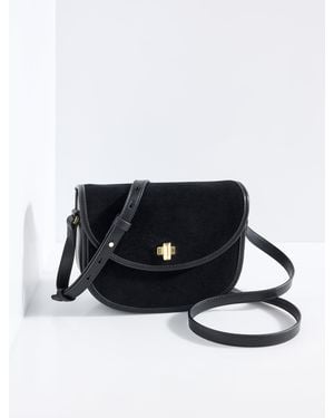 Talbots Sierra Suede Polished Saddle Bag - White