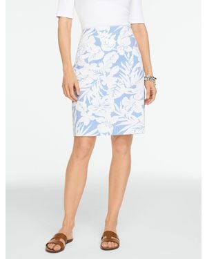 Talbots Seersucker A-line Skirt - Blue