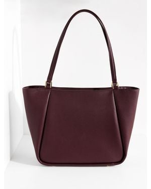 Talbots Brooke Pebble Leather Tote - Purple