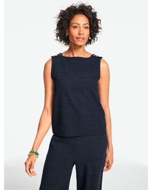 Talbots Button Shoulder Sleeveless Top - Blue