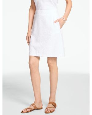 Talbots Floral Jacquard Terry Skirt - White