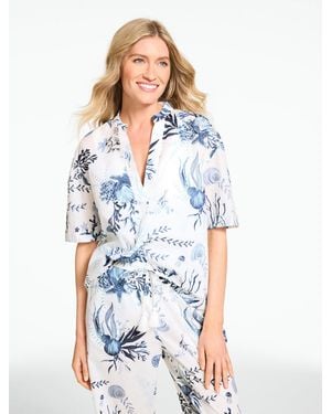 Aqua Club Voile Popover Shirt Shirt Cover-up - White