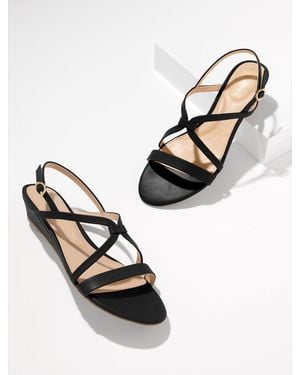 Talbots Capri Nappa Wedge Sandals - Metallic