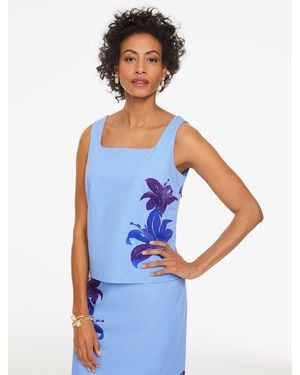 Talbots Rsvp Square Neck Shell Jumper - Blue