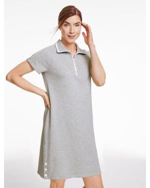 Talbots French Terry Half-zip Dress - White