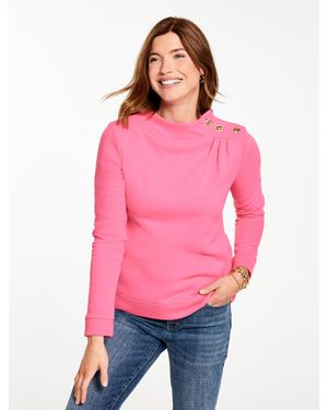 Talbots Button Shoulder Sweatshirt - Pink
