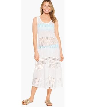 Aqua Club Open Stitch Midi Cover-up - White