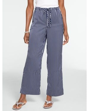 Talbots Satin Wide Ankle Trousers - Blue