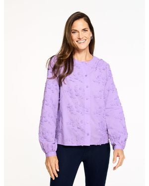 Talbots Lily Floral Embroidered Top - Purple