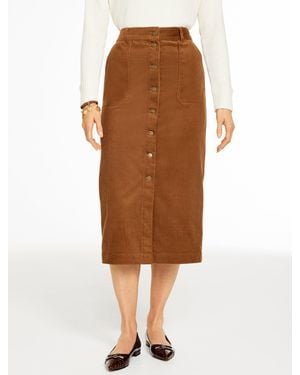 Talbots Corduroy Midi Skirt - Brown