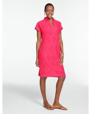 Talbots Sea Breeze Eyelet Shift Dress - Pink