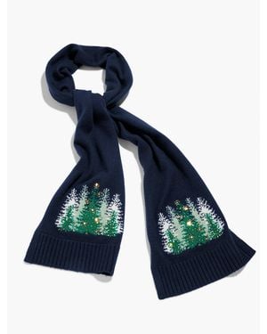 Talbots Whimsy Tree Scarf - Blue