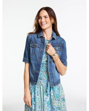 Talbots Short Sleeve Jean Jacket - Blue