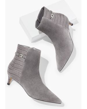 Talbots Kait Suede Curved Ankle Boots - Gray