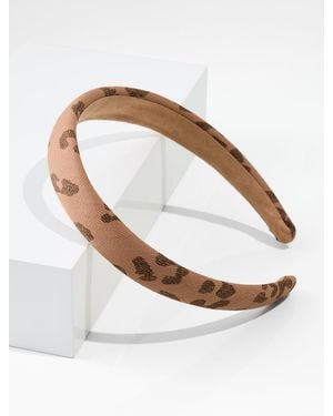 Talbots Denim Leopard Headband - White