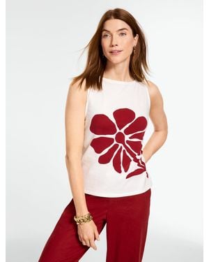 Talbots Bateau Neck Tank Top - Red