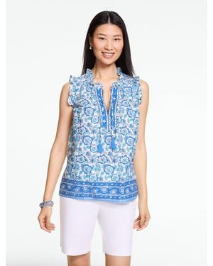 Talbots Split Neck Shell Jumper - Blue