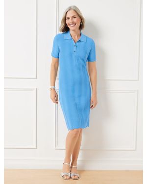 Talbots Ribbed Shift Sweater Dress - Blue