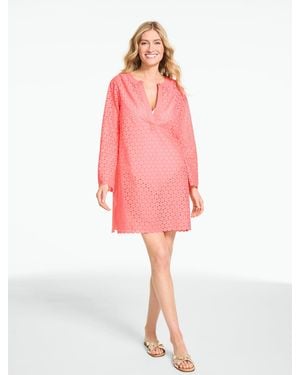 Aqua Club Eyelet Tunic Top Cover-up - Pink