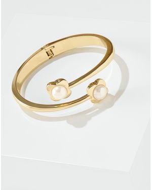 Talbots Clover Pearl Hinge Bracelet - Metallic