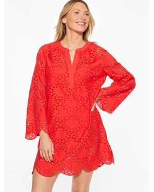Aqua Club Eyelet Dress Cover-up - Red