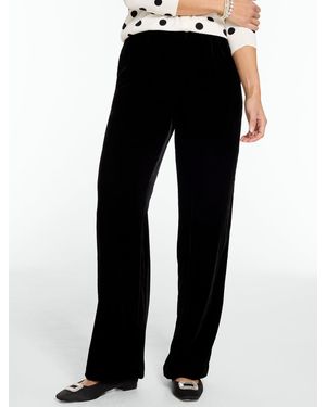 Talbots Velvet Wide Leg Pull-on Pants - Black