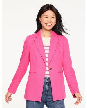 Talbots Single Button Twill Blazer - Pink