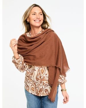 Talbots Fringe Wrap - Brown