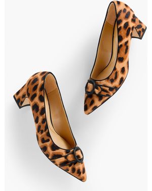 Talbots Edith Flare Heel Pumps - Natural