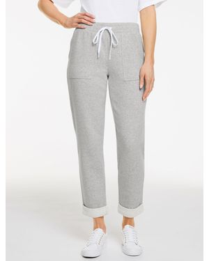 Talbots Cosy French Terry Taper Leg Trousers - Grey