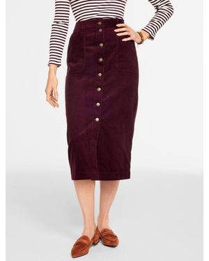 Talbots Corduroy Midi Skirt - Purple