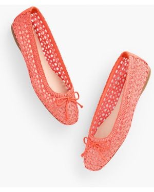 Talbots Blaine Soft Sole Loopy Woven Ballet Flats - Pink