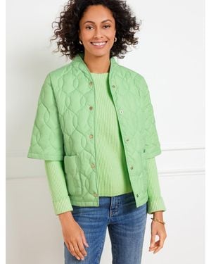 Talbots Short Sleeve Quilted Puffer Jacket - Green