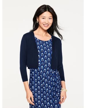 Talbots Plus Size Classic Dress Shrug - Blue