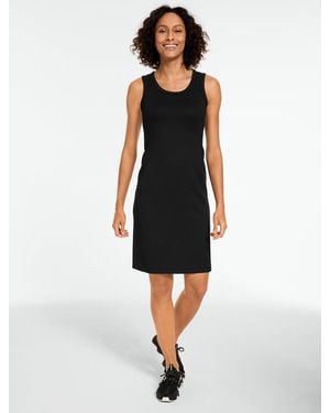 Talbots Airknit Stretch Built-in Bra Ribbed Dress - Black