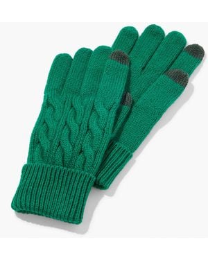 Talbots Soft Cable Knit Gloves - Green