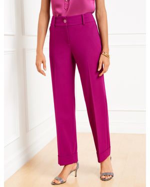 Talbots Tailored Stretch Slim Wide Ankle Pants - Pink